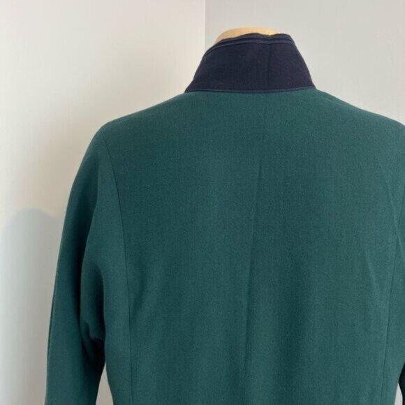 VTG Linda Allard Ellen Tracy Women 8 100% Wool Green Blue Buttoned Sweater Dress - Picture 7 of 15